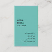 Linnen Modern Minimalist Professional Plain Blue Visitekaartje (Voorkant)