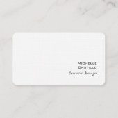 Linnen Modern minimalistisch effen wit Visitekaartje (Voorkant)