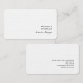 Linnen Modern minimalistisch effen wit Visitekaartje (Voorkant / Achterkant)