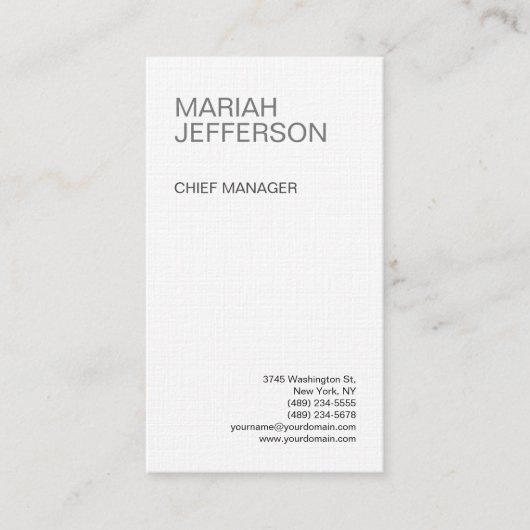 Linnen Modern Minimalistisch Professioneel Visitekaartje (Voorkant)