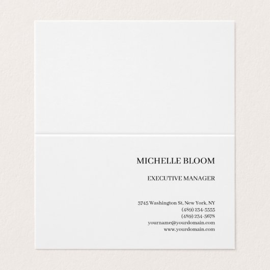 Linnen Modern Plain Eenvoudig Minimalistisch Visitekaartje (Buitenkant ongevouwen)