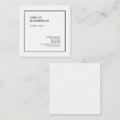 Linnen Modern Plain Professioneel Minimalistisch W Vierkante Visitekaartje (Voorkant / Achterkant)