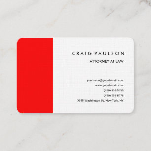 Linnen Modern Rood Wit Professionele Minimalist Visitekaartje