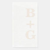 Linnen moderne bruiloft Initialen | Wit Servet (Voorkant)