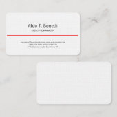 Linnen Moderne Minimalistische Plain Rood Wit Visitekaartje (Voorkant / Achterkant)