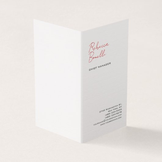 Linnen moderne minimalistische professionele kalli visitekaartje (Buitenkant)