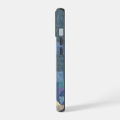 Linnen moderne patchwork quilt telefoonhoesje iPhone 15 case (Linkerkant)