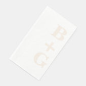 Linnen moderne trouwinitialen | Wit Servet (Hoek)