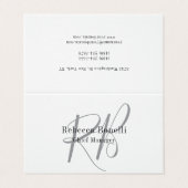 Linnen Monogram Manager Tent Fold Plain Visitekaartje (Buitenkant ongevouwen)