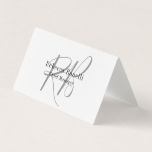 Linnen Monogram Manager Tent Fold Plain Visitekaartje