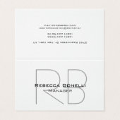 Linnen Monogram Manager Tent Fold Premium Linnen Visitekaartje (Buitenkant ongevouwen)