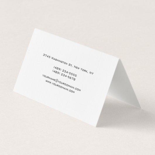 Linnen Monogram Manager Tent Fold Premium Linnen Visitekaartje (Achterkant)