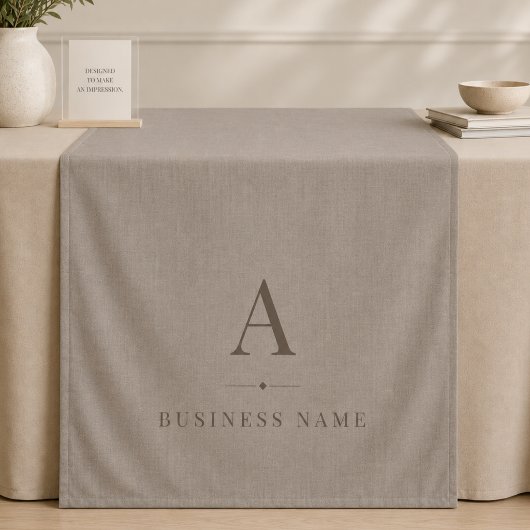 Linnen Monogram Zakelijke Tafel Runner Banner Wandkleed