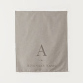 Linnen Monogram Zakelijke Tafel Runner Banner Wandkleed (Voorkant)