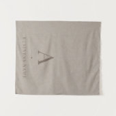 Linnen Monogram Zakelijke Tafel Runner Banner Wandkleed (Voorkant (horizontaal))