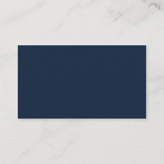 Linnen Navy Blue Zwart Elegant Plain Professional Visitekaartje (Achterkant)