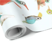 Linnen Paper Birds Cadeaupapier (Rol Hoek)