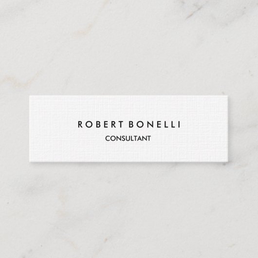 Linnen papier Slim Skinny Modern Visitekaartje (Voorkant)