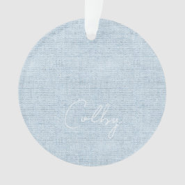 Linnen Pastel Blauw Nieuwe Baby NAAM GeboorteDatum Ornament