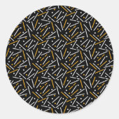 Linnen Patroon 4 Ronde Sticker (Voorkant)