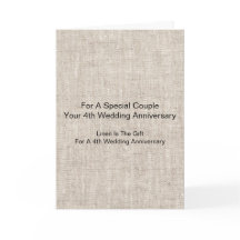 Linnen Patroon Gepersonaliseerde 4e bruiloft Jubil