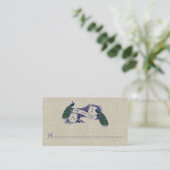 Linnen Peacock Rustic Wedding Place Card Plaatskaartje (Staand voorkant)