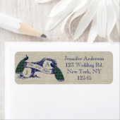 Linnen Peacock rustieke bruiloft Etiket (Insitu)