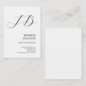 Linnen Plain Handschrift Monogram Minimalistisch Visitekaartje (Voorkant / Achterkant)