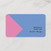 Linnen Plain Minimalist Pink Blue Visitekaartje (Voorkant)