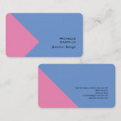 Linnen Plain Minimalist Pink Blue Visitekaartje (Voorkant / Achterkant)