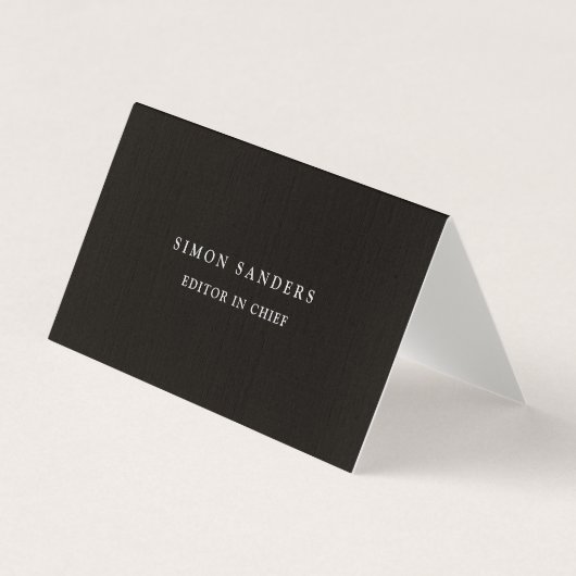 Linnen Plain Unieke Minimalistische Smoky Black Visitekaartje (Voorkant)
