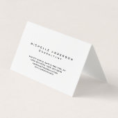 Linnen Plain Wit Eenvoudige Professionele Minimali Visitekaartje (Voorkant)