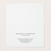 Linnen Plain Wit Eenvoudige Professionele Minimali Visitekaartje (Buitenkant ongevouwen)