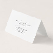 Linnen Plain Wit Eenvoudige Professionele Minimali Visitekaartje (Voorkant)