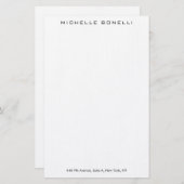 Linnen professioneel elegant modern minimalistisch briefpapier (Voorkant / Achterkant)