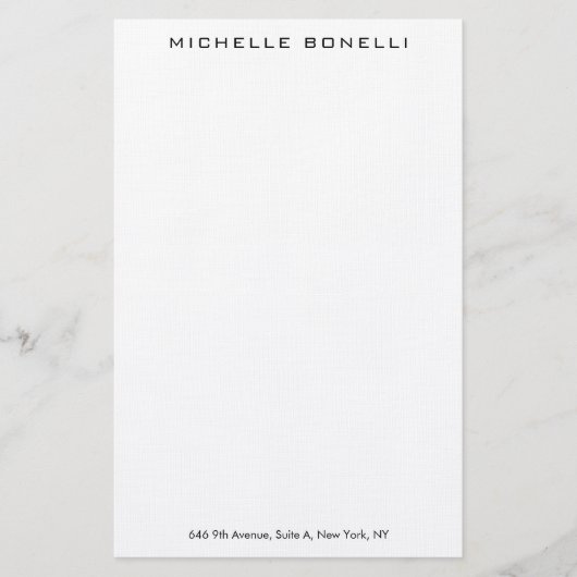 Linnen professioneel elegant modern minimalistisch briefpapier (Voorkant)