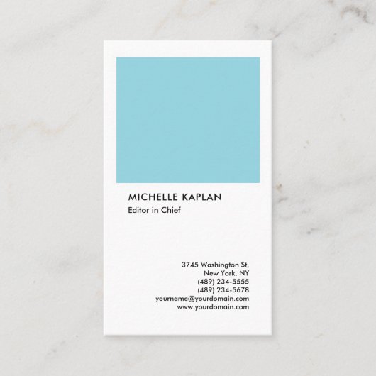 Linnen Professioneel Exclusief Speciaal Blauw Wit Visitekaartje (Voorkant)