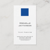 Linnen Professioneel Modern Blauw Wit Visitekaartje (Voorkant)
