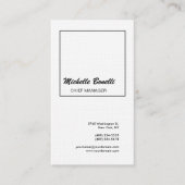 Linnen Professionele Minimalistische Zwart Wit Mod Visitekaartje (Voorkant)