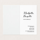 Linnen Professionele Minimalistische Zwart Wit Mod Visitekaartje (Buitenkant ongevouwen)