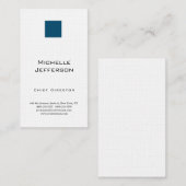 Linnen Professionele Moderne Oceaan Blauw Wit Visitekaartje (Voorkant / Achterkant)