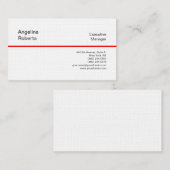 Linnen professionele vlakke minimalistische rood w visitekaartje (Voorkant / Achterkant)