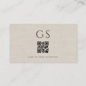 Linnen QR-code luxe boetiekkleding Visitekaartje (Achterkant)