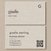 Linnen QR-code minimalistische monogram 