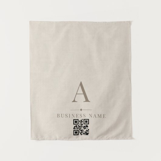 Linnen QR-code tafelbanner Wandkleed (Voorkant)