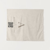 Linnen QR-code tafelbanner Wandkleed (Voorkant (horizontaal))
