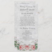  linnen Roos | Trouwprogramma Programmakaart (Voorkant / Achterkant)