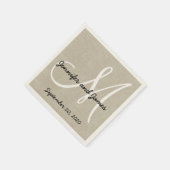 Linnen Rustiek Monogram Papieren servetten (Hoek)