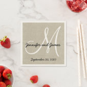 Linnen Rustiek Monogram Papieren servetten (Insitu)