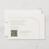Linnen & Saliegroen met QR-code Boho Minimalist RSVP Kaartje (Voorkant)